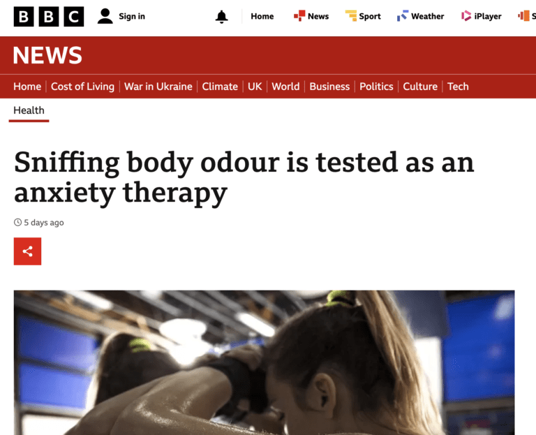 Body odour as anxiety therapy